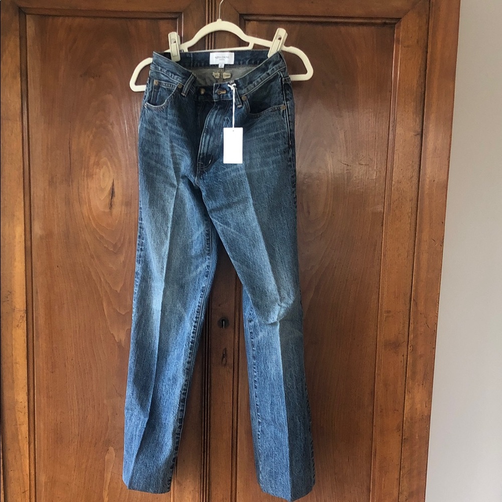 Madewell Women’s Alexa Chung Straight Blue Jeans